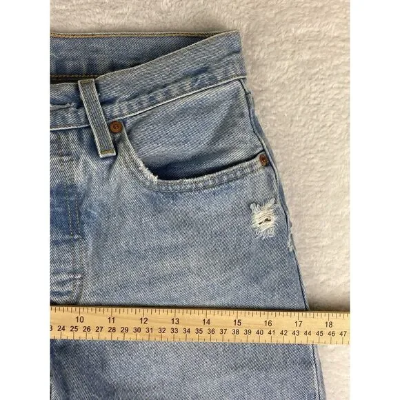 Levi's Womens 501 Jeans‎ Button Fly Distressed Light Wash Size 26x26 - Picture 6 of 15
